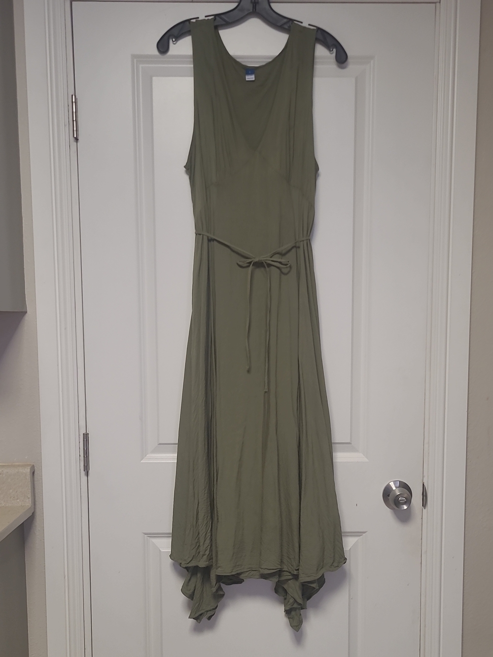 Old Navy Olive Green Asymmetrical Hem Maxi Dress